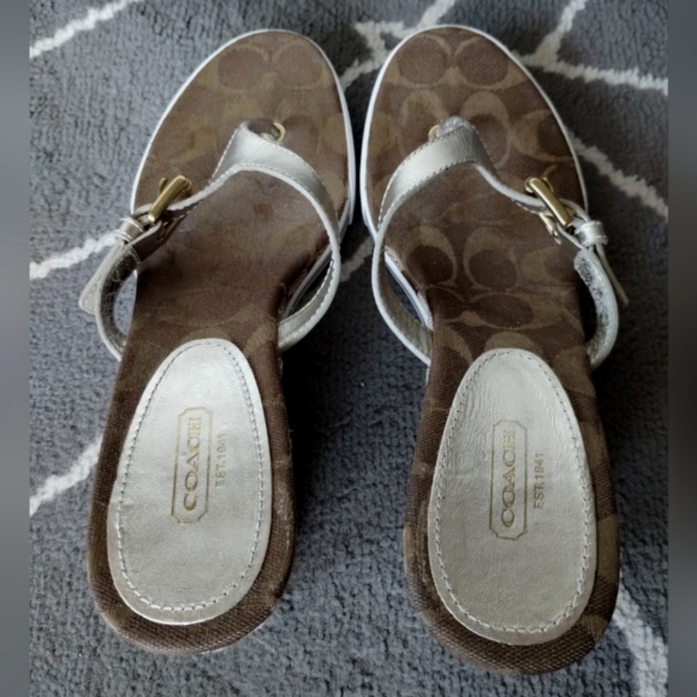 Coach "Pristine" Signature Patchwork Logo Sandals - image 8